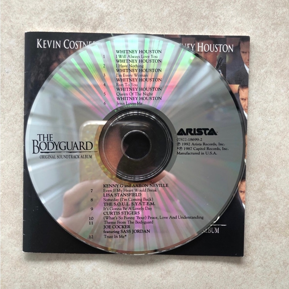 Whitney Houston The Bodyguard CD (NO CASE)